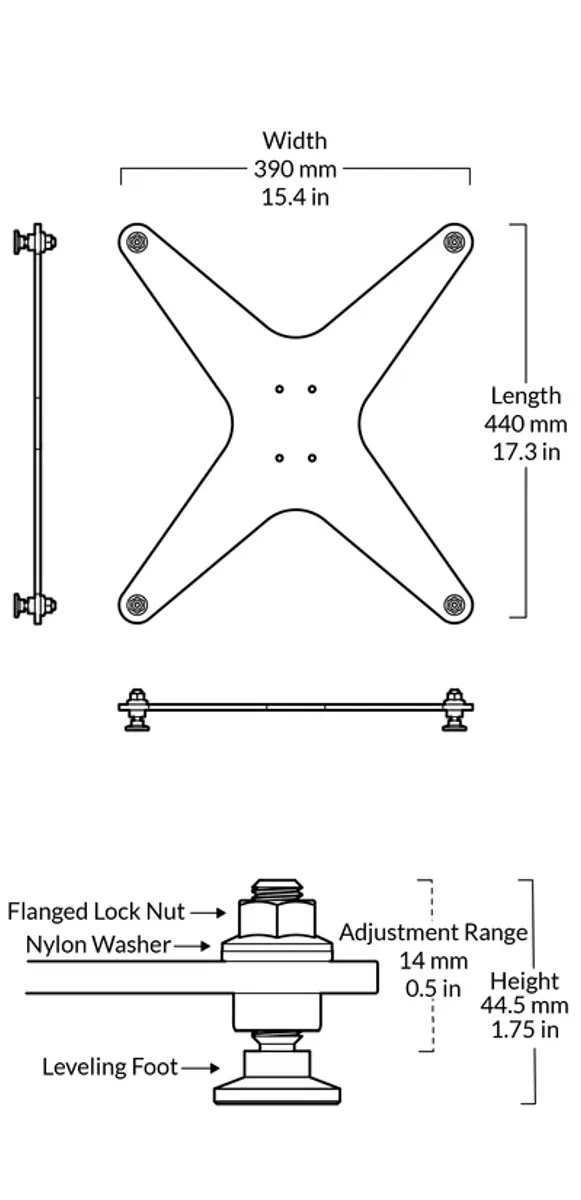 Space Lab Lift MK II Speaker Stand with Small Platform,Light Isolator