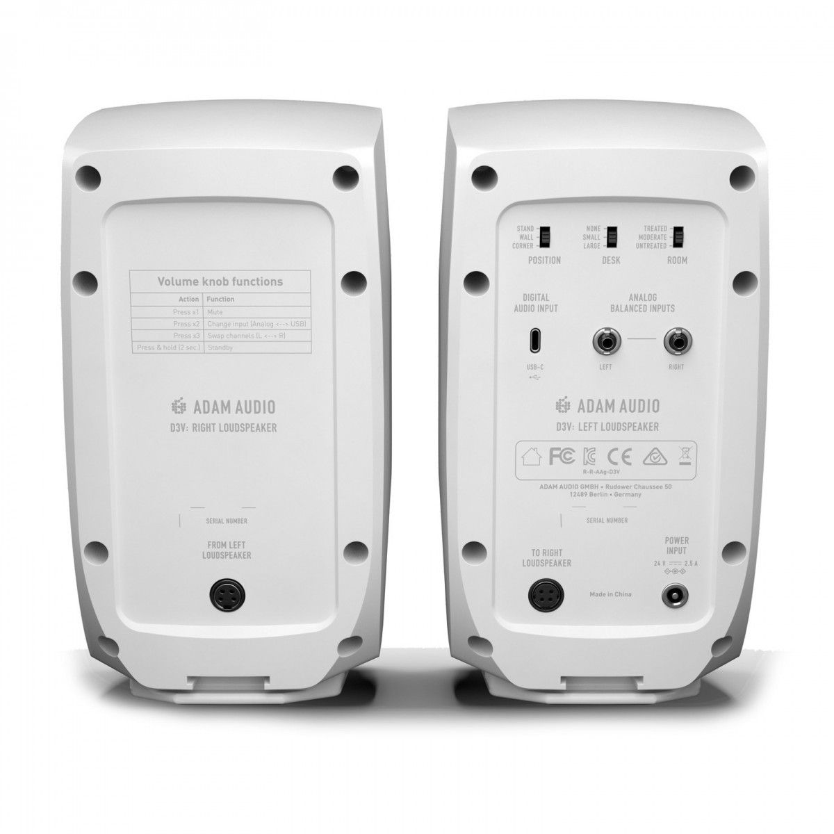 ADAM Audio D3V Black Active Desktop Monitoring System(White)